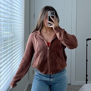 Light Wool Fall Zip Up Jacket